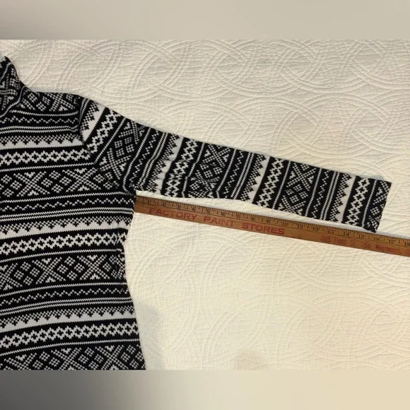 Ralph Lauren Fair Isle Black and White Quarter Zip Petite Large - Picture 7 of 7